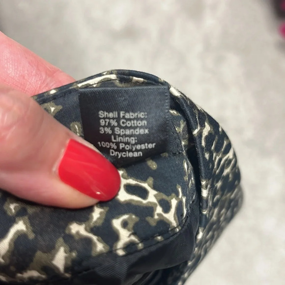 Ann Taylor Lined Pencil Knee Skirt 8 Animal Print Cotton Spandex - Picture 5 of 5